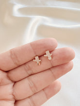 Load image into Gallery viewer, 14K Gold Cactus Stud Earrings: Dainty CZ Earrings