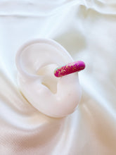Load image into Gallery viewer, Colorful Clay Ear Cuff – fuchsia, turquoise and gold foil