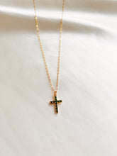 Load image into Gallery viewer, Emerald Cross Necklace
