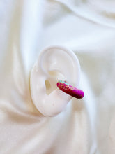 Load image into Gallery viewer, Colorful Clay Ear Cuff – fuchsia, turquoise and gold foil