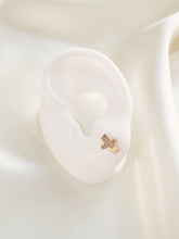 Load image into Gallery viewer, 14K Gold Cactus Stud Earrings: Dainty CZ Earrings