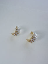 Load image into Gallery viewer, 14K Gold Filled Pearl Hoop Earrings: Dainty Bridal Jewelry