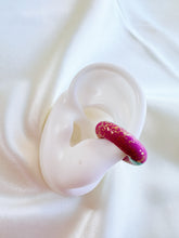 Load image into Gallery viewer, Colorful Clay Ear Cuff – fuchsia, turquoise and gold foil