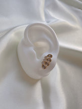 Load image into Gallery viewer, 14K Gold Ear Climber Earrings: CZ Pave Studs