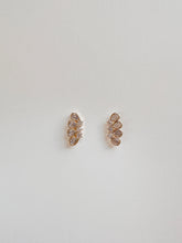 Load image into Gallery viewer, 14K Gold Ear Climber Earrings: CZ Pave Studs