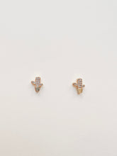 Load image into Gallery viewer, 14K Gold Cactus Stud Earrings: Dainty CZ Earrings
