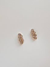 Load image into Gallery viewer, 14K Gold Ear Climber Earrings: CZ Pave Studs