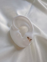 Load image into Gallery viewer, 14K Gold Rocket Ship Studs: CZ Stone Astronaut Earrings