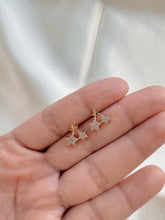 Load image into Gallery viewer, 14K Gold Star Stud Earrings: Dainty CZ Celestial Jewelry