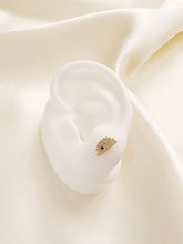 Load image into Gallery viewer, 14K Gold Porcupine Studs: CZ Animal Earrings