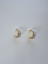 Load image into Gallery viewer, 14K Gold Filled Pearl Hoop Earrings: Dainty Bridal Jewelry