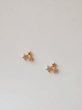 Load image into Gallery viewer, 14K Gold Star Stud Earrings: Dainty CZ Celestial Jewelry