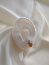 Load image into Gallery viewer, 14K Gold Sea Horse Stud Earrings: CZ Pave, Animal Jewelry