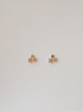 Load image into Gallery viewer, 14K Gold Star Stud Earrings: Dainty CZ Celestial Jewelry