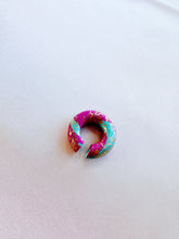 Load image into Gallery viewer, Colorful Clay Ear Cuff – fuchsia, turquoise and gold foil