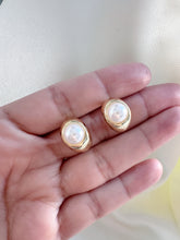 Load image into Gallery viewer, 14K Gold Filled Pearl Hoop Earrings: Elegant Bridal Jewelry