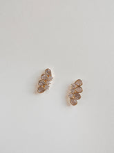 Load image into Gallery viewer, 14K Gold Ear Climber Earrings: CZ Pave Studs